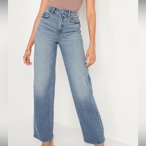 Old Navy Extra High Rise Ski-Hi Wide Leg Jeans